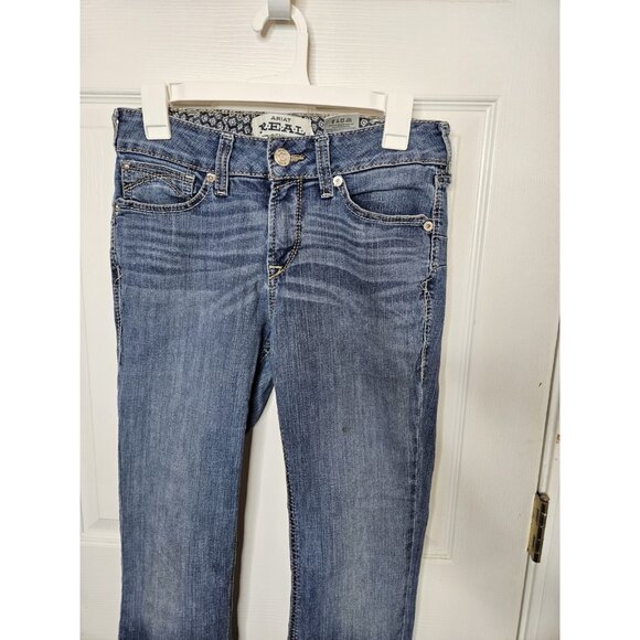 Ariat REAL Denim Icon Straight Womens Blue Jeans Cowgirl Western 29x30 - Picture 2 of 10